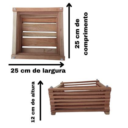 Imagem de Kit 2 Cachepot Quadrado 25x25 Rústico 2 Haste Arame Preto