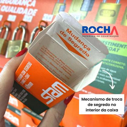 Imagem de Kit 2 Cadeado Grande 40mm com Segredo Senha Stam