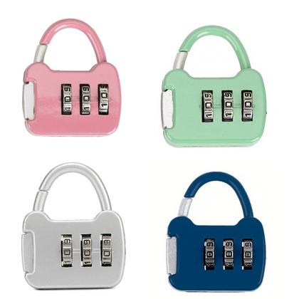 Imagem de Kit 2 Cadeados Bloqueio Por Senha 3 Digitos Coloridos Armários Mochilas