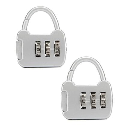 Imagem de Kit 2 Cadeados Bloqueio Por Senha 3 Digitos Coloridos Armários Mochilas