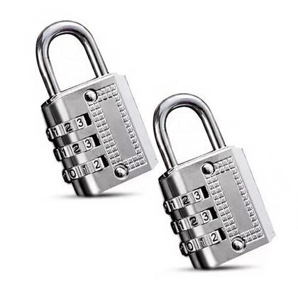 Imagem de Kit 2 Cadeados Para Proteção Com Código de combinação Número Proteção