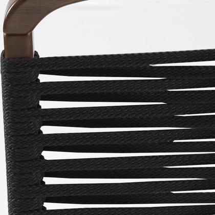 Imagem de Kit 2 Cadeira Decorativa Vinil Corda Nautica Preto Pes Madeira Pinhao Nacc