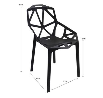 Imagem de Kit 2 Cadeira Design Chair One Penélope Assento Plástico Preto