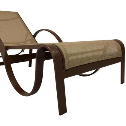 Imagem de Kit 2 Cadeira Espreguiçadeira Piscina em Alumínio Tela Sling Resistente