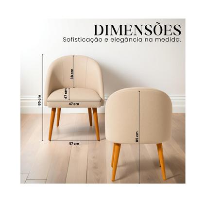 Imagem de Kit 2 Cadeira Lua Para Mesa De Jantar Cadeira Poltrona Decorativa Para Penteadeira Sala De Jantar