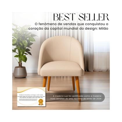 Imagem de Kit 2 Cadeira Lua Para Mesa De Jantar Cadeira Poltrona Decorativa Para Penteadeira Sala De Jantar