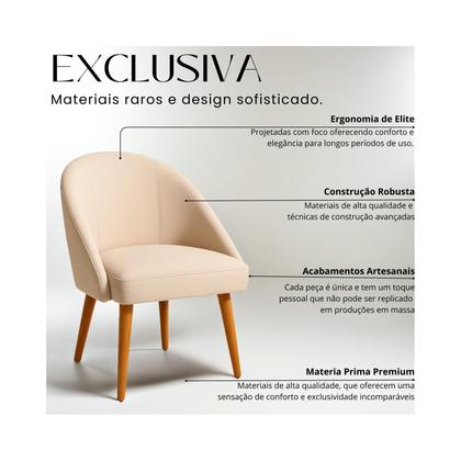 Imagem de Kit 2 Cadeira Lua Para Mesa De Jantar Cadeira Poltrona Decorativa Para Penteadeira Sala De Jantar