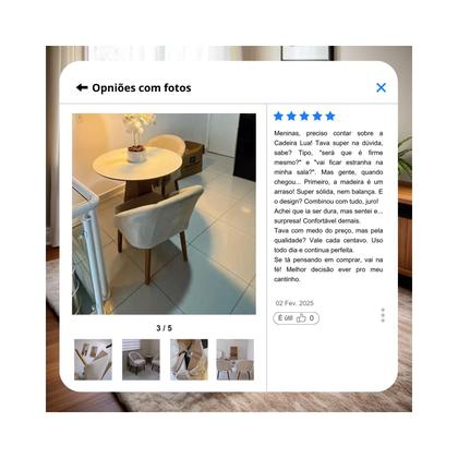 Imagem de Kit 2 Cadeira Lua Para Mesa De Jantar Cadeira Poltrona Decorativa Para Penteadeira Sala De Jantar