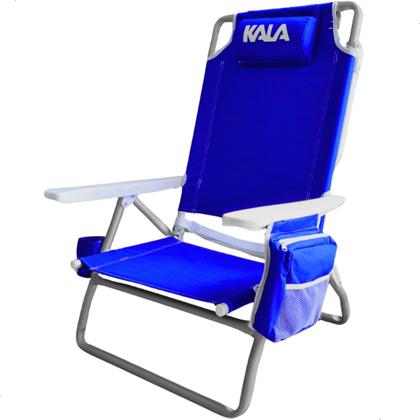 Imagem de Kit 2 Cadeira Praia Reclinável 5 Posições C/bolsa Térmica Até 136k