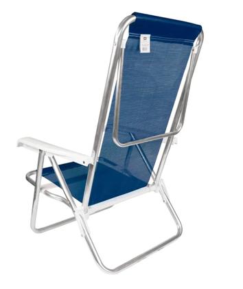 Imagem de Kit 2 Cadeira Praia Viagem Alumínio 8 Ajustes Posição 100Kg