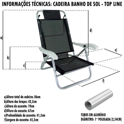 Imagem de Kit 2 Cadeira Reclinável Top Line 5 Posições Com Almofada E Porta Copos Preto - Zaka
