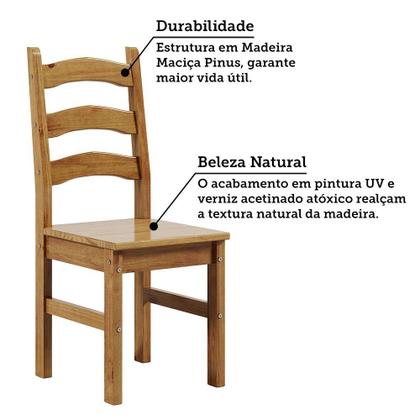 Imagem de Kit 2 Cadeiras 100% Madeira Maciça Napoli Espresso Móveis