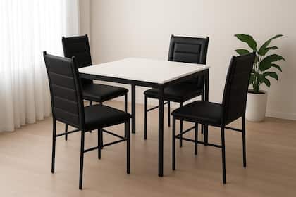 Imagem de Kit 2 Cadeiras Aço Preto Tokio Reforçada Luxo Estofada material sintético - Art Panta