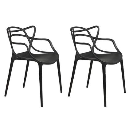 Imagem de Kit 2 Cadeiras Alegra Polipropileno Mesa Jantar Cozinha Varanda Jardim Piscina Escritório