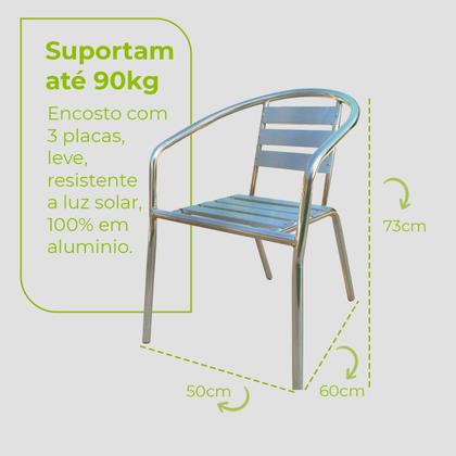 Imagem de Kit 2 Cadeiras Alumínio Fibra Varanda Externa Jardim