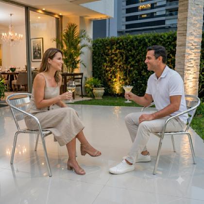 Imagem de Kit 2 Cadeiras Alumínio Fibra Varanda Externa Jardim