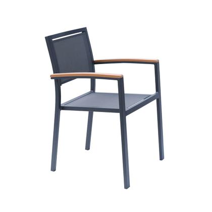 Imagem de Kit 2 Cadeiras Área Externa com Tela Mesh Mangue de Alumínio Grafite G56 - Gran Belo