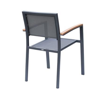 Imagem de Kit 2 Cadeiras Área Externa com Tela Mesh Mangue de Alumínio Grafite G56 - Gran Belo