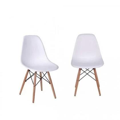 Kit 2 Cadeiras Base Madeira DKR Eames - Rufato Imagem de Kit 2 Cadeiras Base Madeira DKR Eames