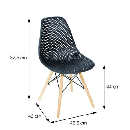 Imagem de Kit 2 Cadeiras Boxbit Colmeia Base Em Madeira Cinza