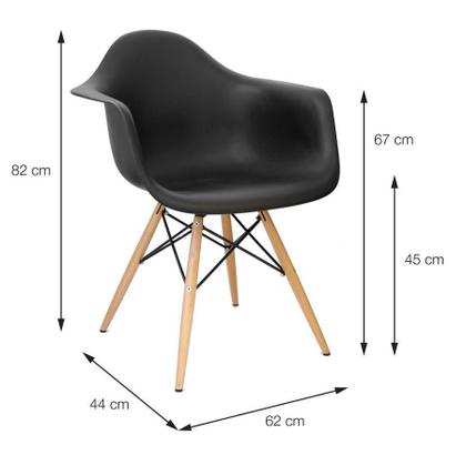Imagem de Kit 2 Cadeiras Boxbit Dkr Eames Base Em Madeira Preta