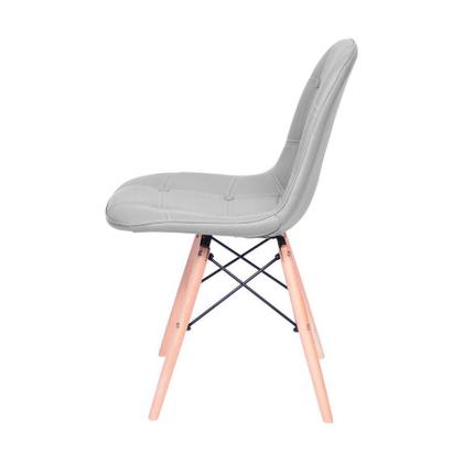 Imagem de Kit 2 Cadeiras Boxbit Dkr Eames Botonê Base Em Madeira Cinza