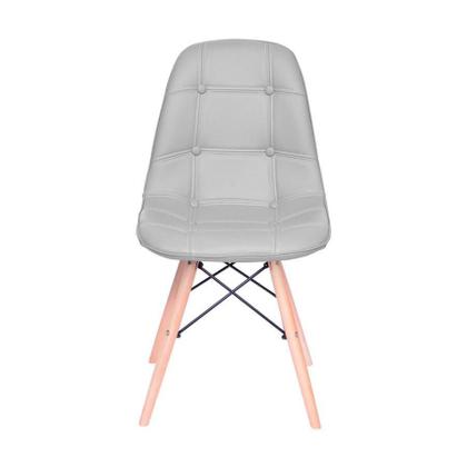 Imagem de Kit 2 Cadeiras Boxbit Dkr Eames Botonê Base Em Madeira Cinza