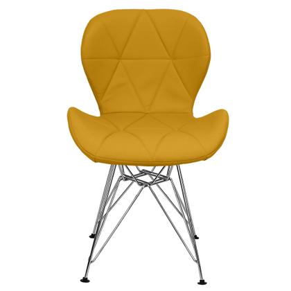 Imagem de Kit 2 Cadeiras Charles Eames Slim Eiffel Base Metal Cromado