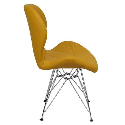 Imagem de Kit 2 Cadeiras Charles Eames Slim Eiffel Base Metal Cromado