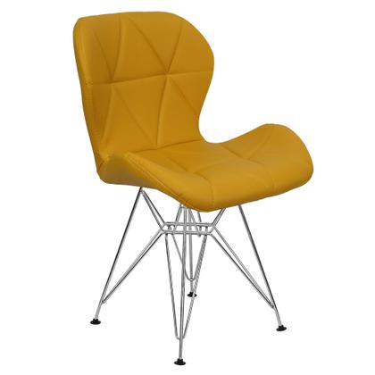 Imagem de Kit 2 Cadeiras Charles Eames Slim Eiffel Base Metal Cromado