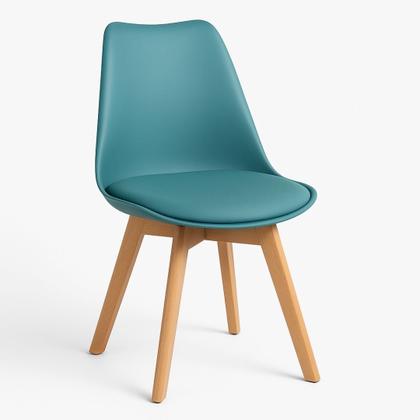 Imagem de Kit 2 Cadeiras Coloridas De Jantar Com Assento Estofado Cozinha Airbnb Saarinen Wood Cores Variadas
