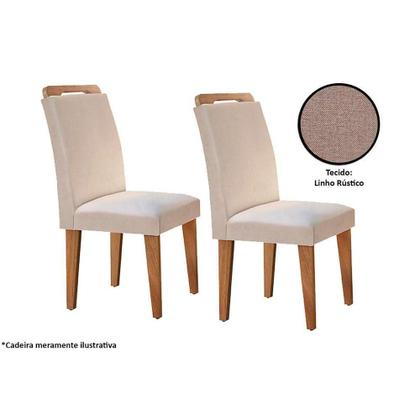 Imagem de Kit 2 Cadeiras de Cozinha Athenas 2 Un Imbuia-Capuccino/Suede Capuccino - Rufato