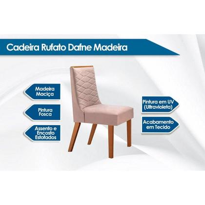 Imagem de Kit 2 Cadeiras de Cozinha Dafne 2 Un Madeira Capuccino/Linho Capuccino - Rufato