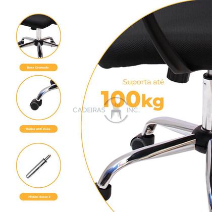 Imagem de Kit 2 Cadeiras De Escritório Diretor Tela Mesh Simples Com Sistema Relax Giratória Ribs Preta