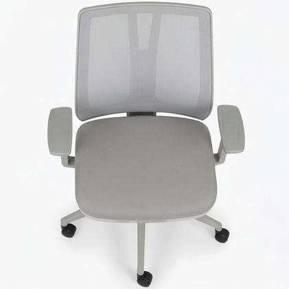 Imagem de Kit 2 Cadeiras de Escritório Giratória Diretor Flow F02 Base Cinza Crepe Cinza - Lyam Decor