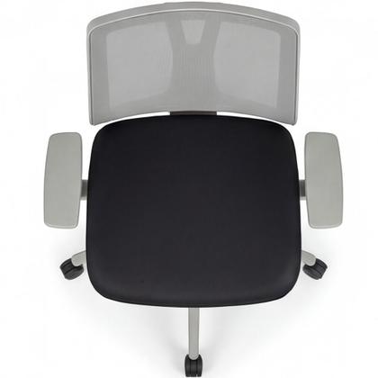 Imagem de Kit 2 Cadeiras de Escritório Giratória Diretor Flow F02 Base Cinza Crepe Preto - Lyam Decor