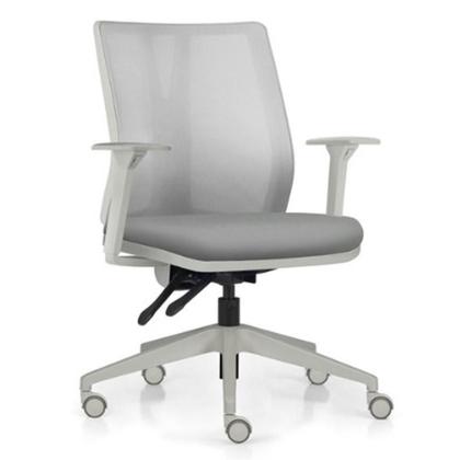 Imagem de Kit 2 Cadeiras De Escritório Giratória Diretor Flow F02 Base Cinza Sintético Cinza - Lyam Decor