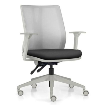 Imagem de Kit 2 Cadeiras de Escritório Giratória Diretor Flow F02 Base Cinza Sintético Preto - Lyam Decor