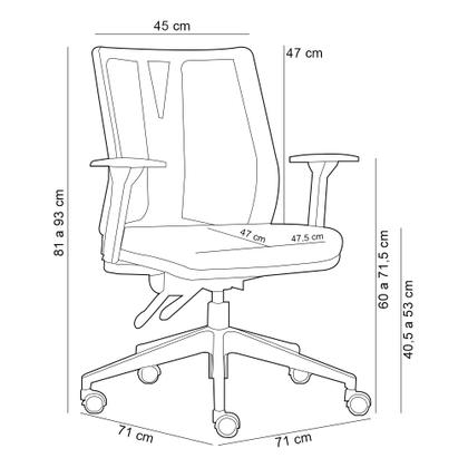Imagem de Kit 2 Cadeiras de Escritório Giratória Diretor Flow F02 Base Cinza Sintético Preto - Lyam Decor