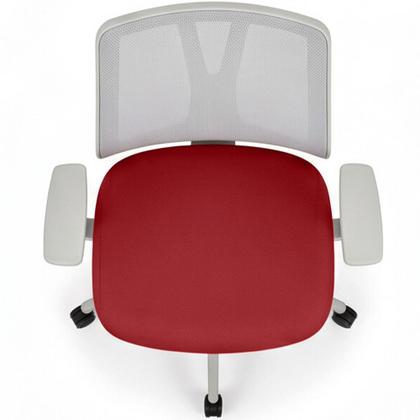 Imagem de Kit 2 Cadeiras de Escritório Giratória Diretor Flow F02 Base Cinza Sintético Vermelho - Lyam Decor