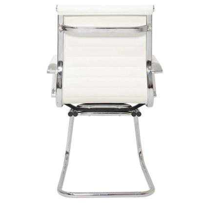 Imagem de Kit 2 Cadeiras De Escritório Interlocutor Fixa Baixa Stripes Esteirinha Charles Eames Eiffel Branca