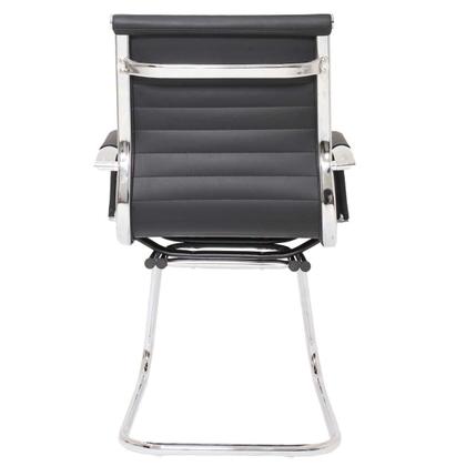 Imagem de Kit 2 Cadeiras De Escritório Interlocutor Fixa Baixa Stripes Esteirinha Charles Eames Eiffel Preta