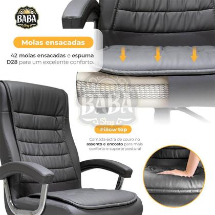 Imagem de Kit 2 Cadeiras de Escritório Presidente Big Molas Ensacadas Cinza