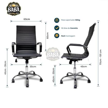 Imagem de Kit 2 Cadeiras De Escritório Presidente Stripes Caramelo