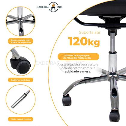 Imagem de Kit 2 Cadeiras De Escritório Presidente Stripes Esteirinha Com Relax Home Office Preta