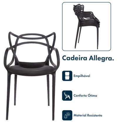 Imagem de Kit 2 Cadeiras de Jantar Allegra Empilhavel Sala Cozinha Garden life Super Resistente.