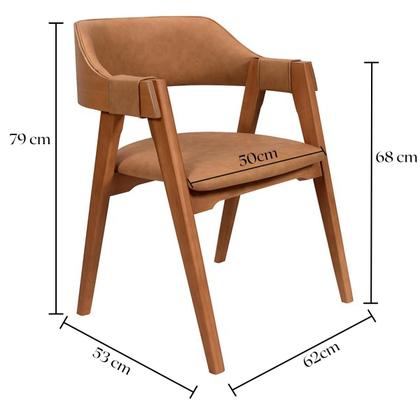 Imagem de Kit 2 Cadeiras de Jantar Madeira Maciça Estofada material sintético
