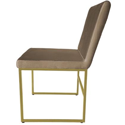 Kit 2 Cadeiras De Jantar Mavie Base Gold Estofada Veludo - ANIFER LOJA Imagem de Kit 2 Cadeiras De Jantar Mavie Base Gold Estofada Veludo