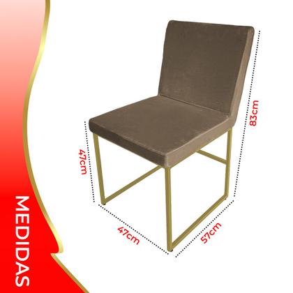Kit 2 Cadeiras De Jantar Mavie Base Gold Estofada Veludo - ANIFER LOJA Imagem de Kit 2 Cadeiras De Jantar Mavie Base Gold Estofada Veludo