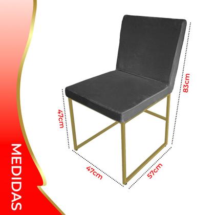 Kit 2 Cadeiras De Jantar Mavie Base Gold Estofada Veludo - ANIFER LOJA Imagem de Kit 2 Cadeiras De Jantar Mavie Base Gold Estofada Veludo